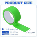 MECCANIXITY Masking Tape 1.8 Inch x 21 Yard Painter's Tape Green Paint Tapes for DIY Crafts Arts Drawing Decoration Labeling Car Painting Artist Teachers, Pack of 6