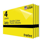 Trotec TroLase | 12"x20"x1/16", 4 Pcs | Yellow/Black | 2 Ply | Modified Acrylic | Laser Engraving Double Color Plastic Sheet | Engraving Blanks for Laser, Saw, Guillotine | Made in USA