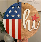 Patriotic Welcome Stencils 12” 4th of July Stencil Independence Day Stencils for Painting on Wood Door Hanger Porch Sign Decor
