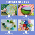 IMZAY 50 Colors Needle Felting Wool, 5g/Pack Wool Roving Yarn, 9.2 Oz Fiber Wool Roving for DIY Hand Spinning, Felting Crafts, Needle Felt Roving DIY Craft, Black/White 10g Each