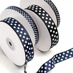 Polka Dot Grosgrain Ribbon 3/8 Inch, 25 Yards Spool Black and White Dot Craft Ribbon for Christmas Gift Wrapping DIY Crafts Hair Bows Wedding Party Decor Sewing and Home Decoration