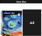 conda 9"x12" Sketch Book, 100 Sheets (68 lb/100gsm), Spiral Bound Artist Sketch Pad, Durable Acid Free Drawing Paper for Drawing Painting, Starry Sky