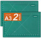 2 Pack Self Healing Sewing Mat, JIARON 12'' x 18'' Cutting Mats for Crafts, Double Sided 5 Layers Craft Cutting Mat for Sewing, Crafts, Scrapbooking Mat.