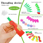 Fedmut Needle Threaders Set, 51 Pcs Needle Threader Tool Needle Threaders for Hand Sewing Craft, 9 Types Needle Threader with Thimbles Great for Hand Sewing Needle Work, Sewing Machine, Embroidery