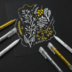 3 Colors Gel Pen Set – White, Gold & Silver 1.0mm Fine Point Gel Ink Pens for Artists, Black Paper Drawing, Bullet Journaling & Holiday Crafts – Opaque Archival Ink, 3-Pack