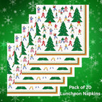 20-ct 13x13 Christmas Paper Decoupage Napkins, 3-Ply Servilletas Tissue Napkin for Dinner and Parties, Disposable Napkins (Christmas Hustle)