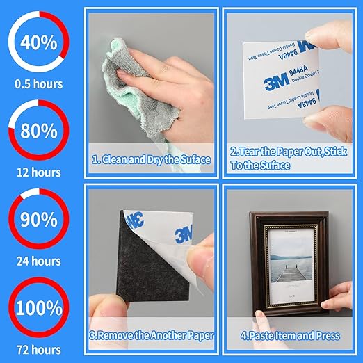 UPINS Double Sided Foam Tape, Strong Sticky Double Sided Foam Pads for Crafts Self-Adhesive Mounting Foam Tape Heavy Duty for Home Wall Decor (60, Black)