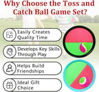Toss and Catch Ball Game Set with 6 Paddles 8 Balls, Outdoor Beach Toys for Kids and Family, Great Gift Idea