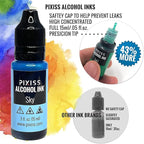 Pixiss Purple Alcohol Ink Set - 5 Shades of Highly Saturated Alcohol Ink for Epoxy Resin Supplies, Yupo Paper, Tumblers, Coasters - Resin Colorant for Epoxy Resin and Resin Art Supplies
