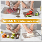 Tavano Titanium Cutting Board,Titanium Cutting Boards for Kitchen,Double-side Available Cutting Board for Vegetables,Meat,Fruits,Easy to Store and Clean(S+M+L)