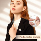 70 PCS Locking Pin Backs, Metal Pin Locks Locking Pin Keeper Clasp for Enamel Pins, Secure Pin Backings for Badge, Collectibles, Clothes Brooch Lapel (Silver)