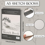 Jexine 40 Pcs 5.5'' x 8.5'' Top Spiral Bound Sketch Book 30 Sheet Each(68lb/100gsm), Sketching Drawing Pad Bulk Artist Sketch Pad Kids Drawing Paper Art Sketchbook for Painting (Tree)