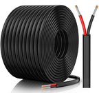 18 Gauge Wire, 18 AWG 2 Conductor Electrical Wire, Flexible/Oxygen-Free Tinned Copper/Stranded PVC 18/2 Cord for Automotive, Marine, LED Strips, Solar, RV, Lighting (100FT)