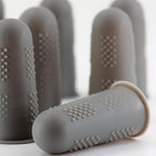 Finger Protectors [Flex Series - 12-Pack] Silicone Non-Stick Finger Covers [Grey - Small (6) / Medium (6)] for Hot Glue | Sewing | Wax | Rosin | Resin | Honey | Adhesives | Scrapbooking