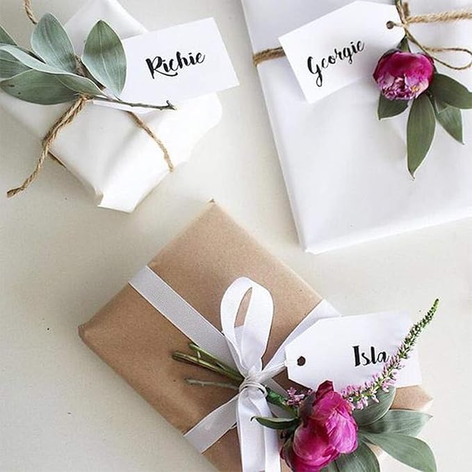 VATIN 3/8 inches Double Faced White Polyester Satin Ribbon - 50 Yards for Gift Wrapping Ornaments Party Favor Braids Baby Shower Decoration Floral Arrangement Craft Supplies