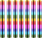7PCS Rainbow Toner Reactive Foil,Use with Laminator Laser Printer,Paper Holographic Heat Transfer Crafts Roll for Scrapbooking Crafting Cardstock Hot Stamping DIY