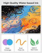 JusArt 60 Colors Dual Tip Acrylic Paint Pens Markers, Brush and Fine Tip, Premium Paint Pens for Wood, Canvas, Egg, Stone, Fabric, Rocks, Metal, Glass, Ceramic, DIY Crafts Making Art Supplies Gifts