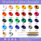 Colorful Kids Acrylic Glass Paint Exquisite Art Kit, Stained Glass Kit, Gift Box Set for DIY Arts and Crafts, Perfect for kids and Beginners, Inspire Imagination and Family Bonding