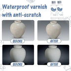 100ml Air Dry Clay Glaze, Clay Varnish for Air Drying Clay, Clear Acrylic Varnish for Craft Pottery Waterproof & Matte Finish