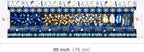 WRAPAHOLIC Hanukkah Wrapping Paper Set - Menorahs, the Star of David, Candles Design Chanukah Wrapping Paper Bundle with Gift Bow & Ribbon & Tag & Sticker