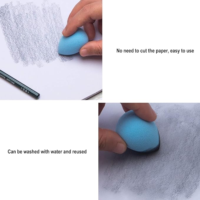 33 Pcs Blending Stumps and Tortillions Paper Art Blenders Drawing with Sandpaper Pencil Sharpener Extension Kneaded Eraser Rubbing Sponge for Student Artist Charcoal Sketch Drawing Tool