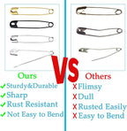 100PCS Small Safety Pins, 2.1 inch, Rust-Resistant Nickel Plated Steel, Sharp Edge for Clothes, Sewing, Arts & Craft, Decorative (Silver)
