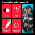 ARTISTRO 2 White Dual-Tip Acrylic Paint Pens - Multisurface Markers for Glass, Rock, Fabric, Wood, Plastic & More - 5mm Dot + 1mm Fine Tips