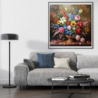 Moohue 14ct Counted Stamped Cross Stitch Kits for Adults Printed Cross Stitch Patterns Art Crafts Cross Stitch Supplies (Flowers 14)
