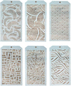 DIY Decorative Stencil Template for Scrapbooking Paiting on Wall Furniture Crafts,Set of 6 (Water Wave)