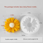 Daisy Candle Mold 2pack, Daisy Silicone molds for Candles, for soap,Candles,Resin,Polymer Clay, Plaster and More DIY Craft