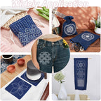 FREEBLOSS Sashiko Stencils - Geometric Embroidery Patterns for Drawing and Hand Quilting - 14x14cm