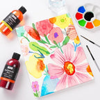 Nicpro 12 Colors Liquid Watercolor Paint Set, 8.45oz Large Bulk Liquid Watercolor Paint, Non-Toxic Water Colors Painting Supplies for Art Activity, Craft DIY, Poster, School, Home, Classroom, Party