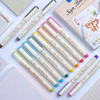 WRITECH Brush Tip Marker Pens: Artist Markers Flexible Tip Water Based 12ct Assorted Colors for Journaling Adult Coloring Hand Lettering Calligraphy Drawing Vibrant Colored