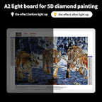 TOHETO A2 Light Pad 25.2''x18.4'', Large Magnetic LED Light Board for Diamond Painting, 3-Color Modes Light Box for Tracing, 6-Level & Stepless Dimmerable Diamond Art Light Table for Drawing,Sketching
