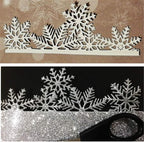 Metal Cutting Dies DIY Merry Christams Embossing Stencil Template Scrapbooking Card Making Mold Photo Album Arts Crafts Tools (Snowflakes label-13.3x4.2cm)