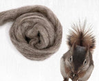 Revolution Fibers Carded Corriedale Wool Sliver - Furry Friends | 100% Natural 29 Micron Bulky Wool | Perfect for 3D Needle Felting, and Wet Felting (Squirrel Brown)