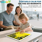 Liquid Sensory Floor Tile for Kids Ages 3+, 12" Textured Step-On Tile with Non-Slip Base, Interactive Color-Flow, Yellow-Black, for Calm Corners (1-Pack)