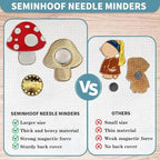 Magnetic Needle Minder Magnet Embroidery Accessories and Supplies Embroidery Needle Holder Cross Stitch Holder Needlework Supplies (Cardinal) (Mushroom)
