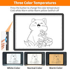 Elice Magnetic A4 Light Board with Bag for Diamond Painting, Tracing LED Light Box with Side Buttons, Super Bright Diamond Art Light Pad, Light Table for Drawing, Sketching, Weeding Vinyl - Black