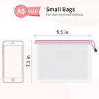 Umriox Small Zipper Pouch, 9.5x7.1 in (12 Colors, 12 Packs), Mesh Bags with Zipper for Office Supplies Travel Accessories