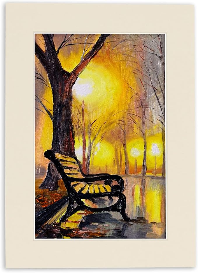 5.5x8.5 Mat for 8.5x11 Frame - Precut Mat Board Acid-Free Textured Cream 5.5x8.5 Photo Matte for a 8.5x11 Picture Frame, Matboard for Family Photos, Show Kits, Art, Picture Framing, Pack of 1 Mat