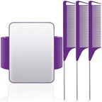 Magnetic Wrist Sewing Pincushion Wrist Magnetic Pin Holder Wristband Pin Cushion Holder with 3 Pieces Stainless Steel Pintail Comb Rat Tail Comb for Hair Clips Sewing, Daily Hand Sewing (Purple)