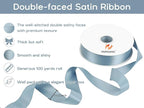 HUIHUANG Blue Satin Ribbon 1-1/2 inch x 100 Yards Dusty Blue Double-Faced Satin Ribbon for Flower Bouquet, Gift Wrapping, Eternal Roses, DIY Crafts, Bridal Shower Wedding Decor