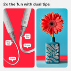 ARTISTRO 2 Silver Dual-Tip Acrylic Paint Pens - Multisurface Markers for Glass, Rock, Fabric, Wood, Plastic & More - 5mm Dot + 1mm Fine Tips
