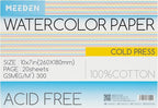 MEEDEN Watercolor Paper Block, 100% Cotton Watercolor Paper Pad of 20 Sheets, 140lb/300gsm, Acid-Free Art Paper for Watercolor, Gouache, Ink and More, 10" x 7" Cold Press