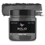 Rolio Premium Mica Powder - Silver Ash (50G / 1.76oz) - 1 Jar of Silver Mica Powder for Epoxy Resin, Dye, Soap Making, Nail Polish, Paint, Candle Making, Bath Bombs, Slime