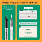 ARTISTRO 100 Watercolor Markers Teacher Appreciation Gifts – Brush Pens, Fineliner, Water Brush, Portable Bag – Vibrant, Washable, Non-Toxic – Ideal Gift for Women for Coloring, Calligraphy & Art