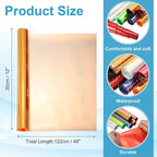 MECCANIXITY Holographic Clear PVC Vinyl Film Holographic PVC Fabric Waterproof Dichroic Film 12 x 48 Inch for Handbags Bows Earrings DIY Craft,Laser Orange Color
