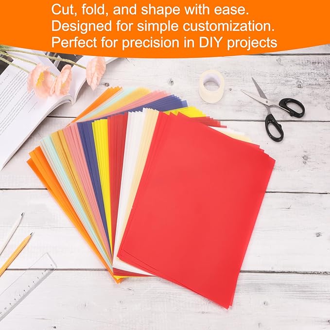 MECCANIXITY Colored Vellum Paper, 20 Sheet Deep Blue Transparency 11.7 x 8.2 Printable Vellum Paper, Translucent Vellum Sheets for Printing Wedding Invitations, Ink Jet Laser Printer
