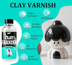 Air Dry Clay Glaze Kit - 2x100ml High Gloss Matte Varnish Sealant, Super Glossy Polymer Clay Glaze, Prevent Scratch Resistant, Yellowing, Waterproof - Clay Paint Kit for Pottery, Wood, Painting